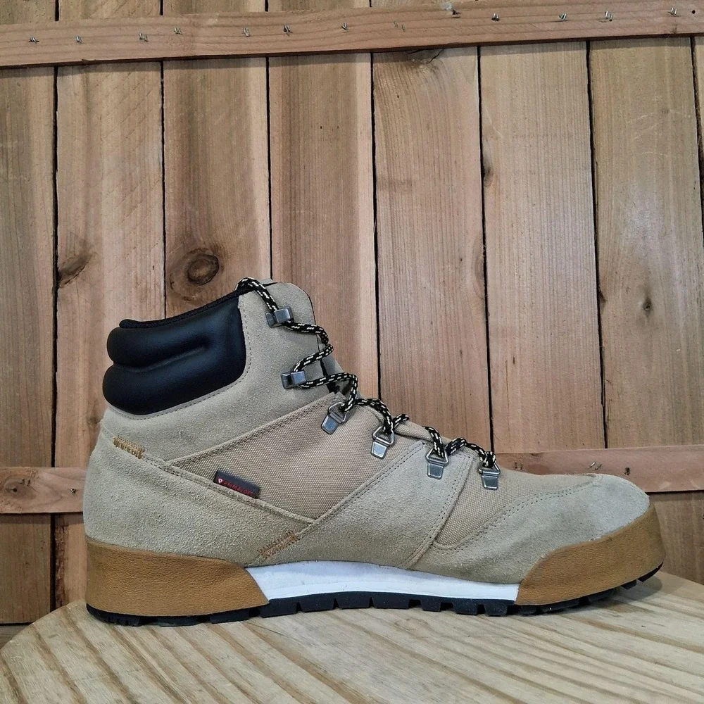 Adidas Terrex Snowpitch Cold.RDY Boots Mens 13 Beige Suede Hiking Winter Snow